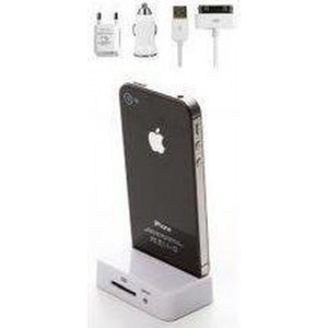 Mobiparts 4 in 1 Laadpakket voor Apple iPhone 4/4S