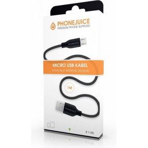 Hoge kwaliteit 1 meter lange micro USB kabel – Zwart