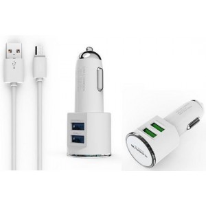 Xssive Duo Dual USB Autolader voor Apple iPhone 6 Plus / iPhone 6s Plus met Lightning Kabel 3400mA met 2 poorten