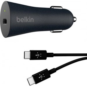 Belkin Quick Charge 4+ USB-C autolader + 1,2m USB-C naar USB-C Kabel - snellader - Zwart