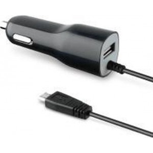 Muvit - snelle micro USB autolader 2.1A - zwart