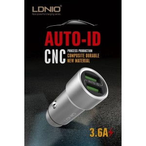 LDNIO Dual USB Car Charger met Micro-USB kabel C302 - 3.6A - Silver