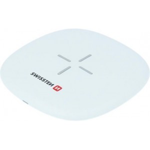 Swissten Draadloze QI Oplader - Wireless Charger - Snel Draadloos Opladen - 10W - Wit