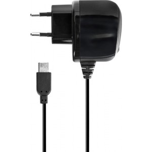 XQISIT Reislader - Oplader met vaste Micro-USB Kabel - 2.1A - 1m - Zwart