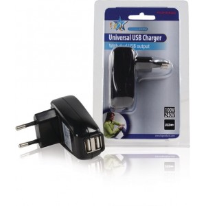 HQ dubbele 2x USB thuislader - zwart