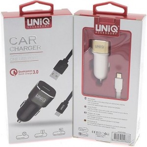 UNIQ Accessory Autolader Micro USB 2.4A - Zwart