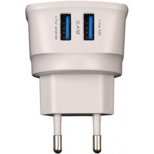 LDNIO - 2 USB Oplader Stekker Thuislader met LED - Samsung/iPhone/Huawei/HTC/Nokia/Microsoft/LG/Acer/Sony/Xiaomi/Motorola