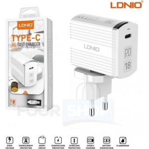 LDNIO A1302Q USB C Type Snellader/ oplader met  OplaadKabel - geschikt voor o.a Huawei Mate 9 10 Lite 20 Pro Nova 3