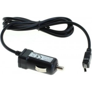 USB Mini B autolader met vaste kabel - 2,4A / zwart - 1,1 meter