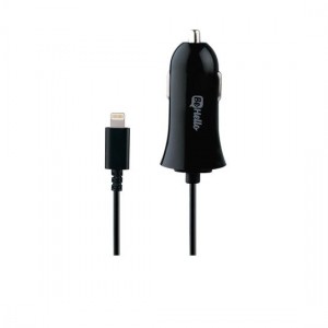 BeHello Autolader met Lightning Kabel (1,2m) 2.1A Recht - Zwart