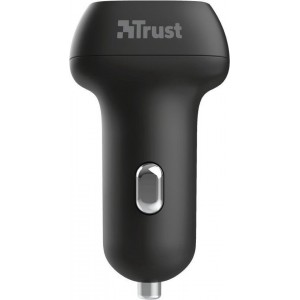 Trust Mobile Qmax Dubbele, supersnelle autolader met USB- en USB-C-aansluiting - Zwart