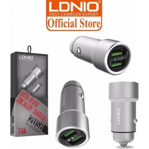 LDNIO C302 Dual USB Auto lader 3.6A met 1 Meter Micro USB Kabel geschikt voor o.a Samsung Galaxy A3 A5 A7 J1 J3 J5 J7 2015 2016