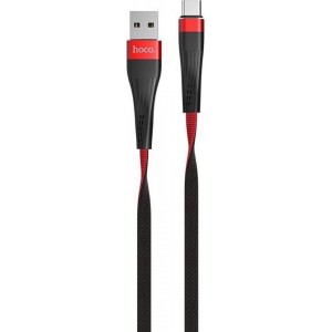 Hoco - U39 Slender USB-C naar USB Kabel - Rood/Zwart