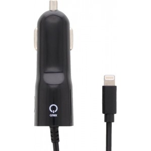 Qtrek Car Charger Apple Lightning 1.2M 2.4A Black