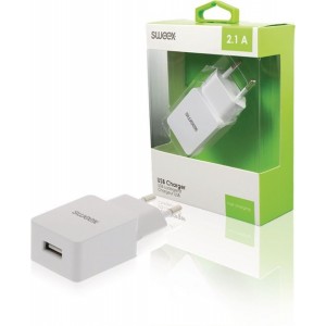 Sweex USB lader - 2,1A / wit