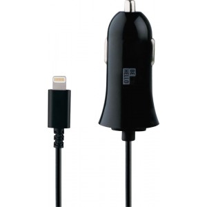 BeHello Autolader met Lightning Kabel (1,2m) 1A Recht - Zwart