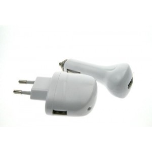 muvit Travel + Car Charge Pack USB Glossy White