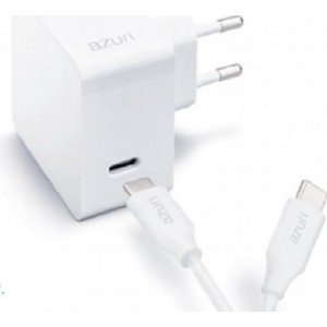 Azuri Universele USB-C 18W snelle oplader - met USB kabel - Wit