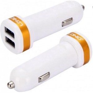 LDNIO C21 Wit 2 USB Port Autolader 2.1A met Type C USB Kabel geschikt voor o.a Nokia 6 6.1 7 7.1 Plus 8 9