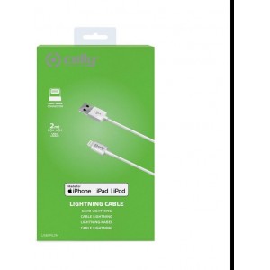 Celly - USB - Lightning 2M - Oplader iPhone - Stekker iPhone