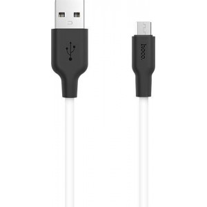 Hoco - X21 Sillicone Micro USB naar USB Kabel - Zwart/Wit