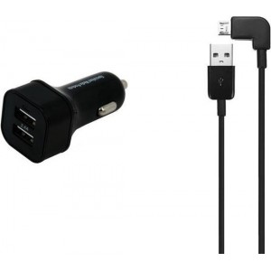 2,4A Autolader. 1 m Micro-USB haakse kabel, Past ook op Gigaset. o.a. GS160, GS170, GS270, GS270 + Plus, GS370, GS370 + Plus