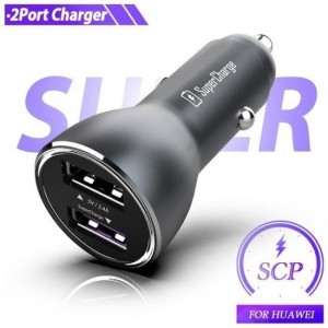 DrPhone® SuperCharge - 30W Metalen Autolader + 1 Meter 5A Supercharge Kabel - Voor o.a. Huawei P40 / P30 / P20 / Mate