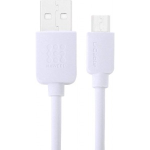 Haweel Gecertificeerde kabel 1 Meter Micro USB High Speed Laadsnoer Oplaadkabel voor OnePlus One,  - Wit