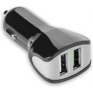 Celly - Adapter Auto 2 USB Black - Adapter USB Auto Zwart