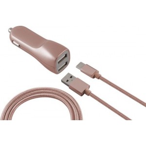 Ksix BXCRU2MR Auto Metallic, Rose Gold oplader voor mobiele apparatuur