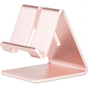 DrPhone SH1 Universele Smartphone/Tablet Standhouder – Aluminium – Brede haken - metalen beugel - Rosegold