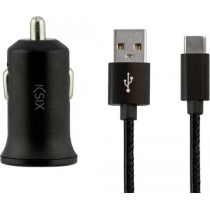 Auto oplader USB 2.4A Zwart