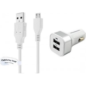 4,8A Auto oplader en 3,2 m oplaadkabel. Autolader adapter plug met stekker. Past ook op Samsung. o.a. YP- Galaxy S Wifi