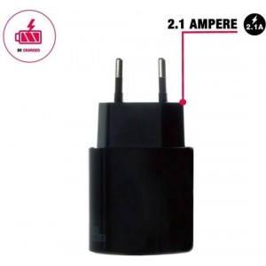 BeHello Travel Charger 2.1A, 1 USB poort, Zwart