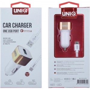 UNIQ Accessory Autolader Micro USB 2.4A - Wit