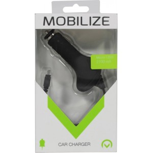 Mobilize Micro-USB Autolader 2100 mAh - Zwart