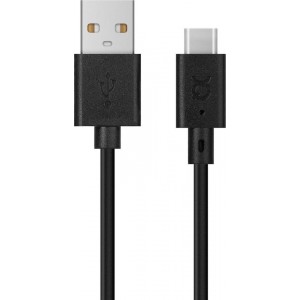 Xqisit Charge & Sync 1m oplaadkabel USB C 2.0 naar USB A - Zwart