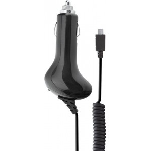 XQISIT Autolader - met vaste Micro-USB Kabel - 2.1A - zwart