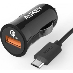 Aukey CC-T5 Quick Charge 2.0 Autolader 2.4A Zwart