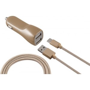 Ksix BXCRU2MD Auto Goud, Metallic oplader voor mobiele apparatuur