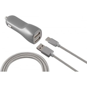 Ksix BXCRU2MP Auto Zilver oplader voor mobiele apparatuur