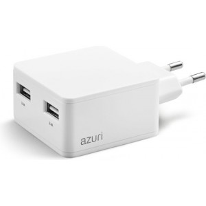 Azuri thuislader met 2 USB poorten - 4.8Amp/100-240V - Universeel - Wit