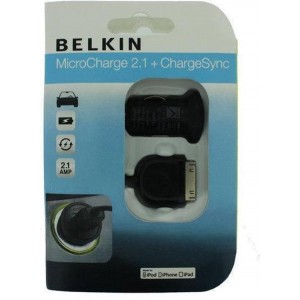 Belkin Micro Auto Charger 2.1 Amp + Charge Sync Kit F8Z689qe