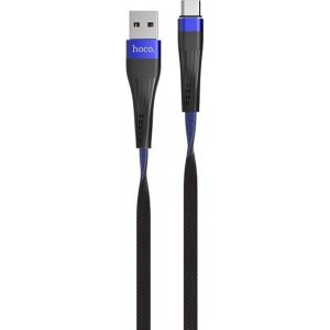 Hoco - U39 Slender USB-C naar USB Kabel - Blauw/Zwart