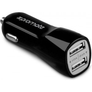 DELTACOPROM VIVID.BLACKDEL – USB Auto oplader, ultrasnel , 2 x USB-A, 5V, 2.4A - zwart