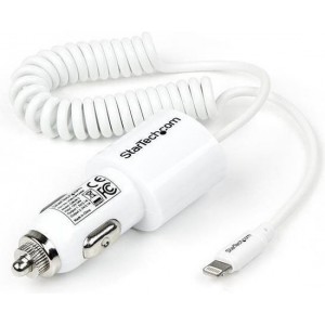 StarTech.com 2-poorts autolader met Apple 8-polige Lightning-connector en USB 2.0 poort hoog vermogen (21 watt / 4,2 amp)