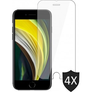 iPhone SE 2020 Screenprotector - Tempered Glass - 4 Stuks