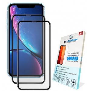 BE-SCHERM iPhone 11 Screenprotector Glas - iPhone XR Screenprotector Glas - Full Cover - 2x