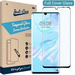 Huawei P30 Lite screenprotector van gehard glas - Full cover - Just in Case - Zwart