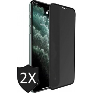 iPhone 11 Pro Max Screen Protector Privacy - iPhone XS Max Screenprotector Privacy - Full Screen Protector Glas - 2 Stuks